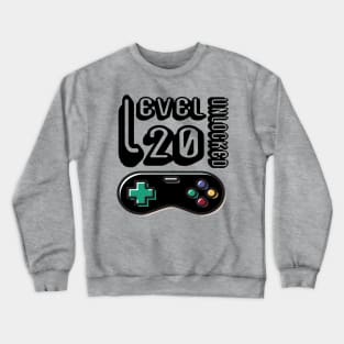 level 20 unlocked - 20th birthday gift Crewneck Sweatshirt